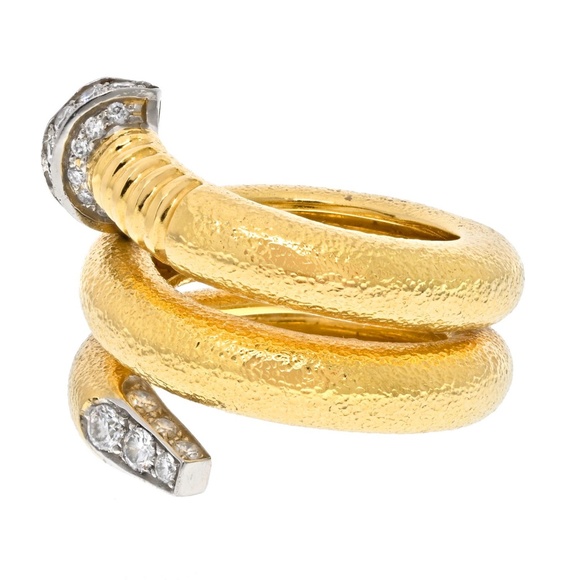 David Webb Platinum & 18K Yellow Gold Nail Ring - Picture 5 of 5